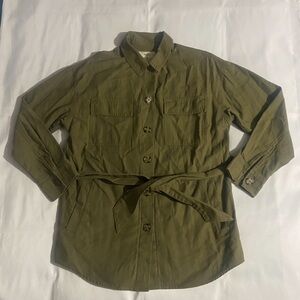 Forever 21 Olive Green Lightweight Button Down Military Style Jacket
